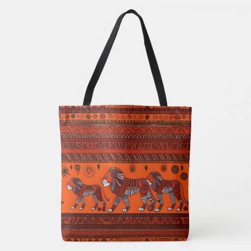 Contemporary African Stylish Lions  Tote Bag