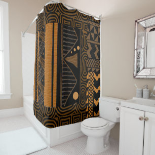 Contemporary Afrocentric Design Shower Curtain