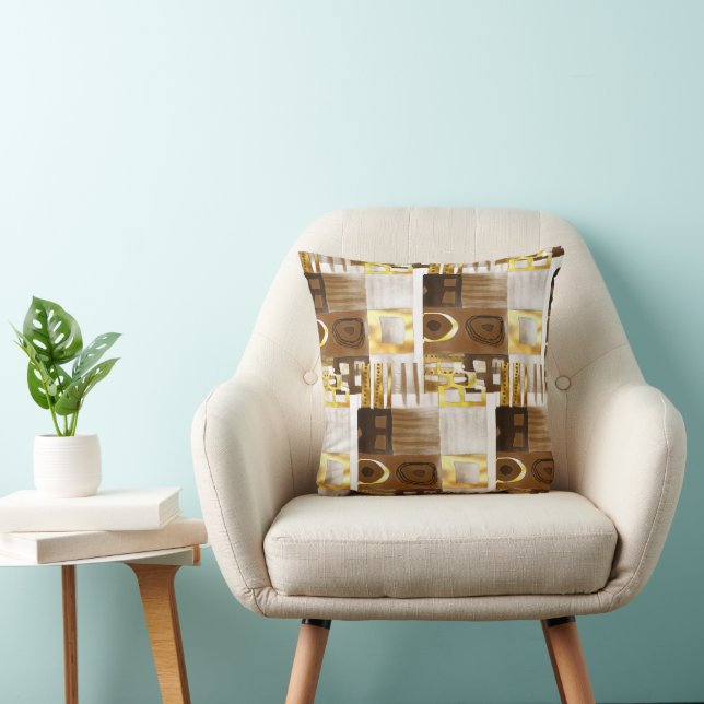 Contemporary Afrocentric Geometric Throw Pillow (Chair)