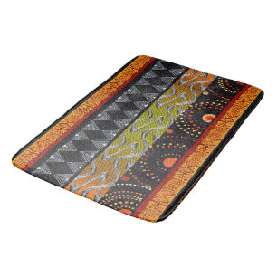 Contemporary Afrocentric Motif Design Bath Mat