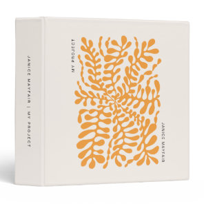 Contemporary Amber Abstract Geometric Art Journal 3 Ring Binder