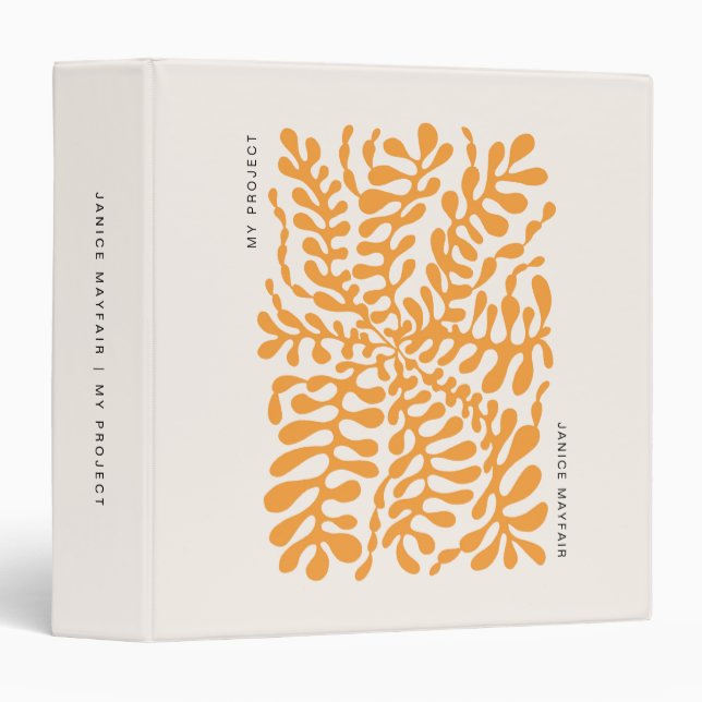 Contemporary Amber Abstract  Geometric Art Journal 3 Ring Binder (Front/Spine)