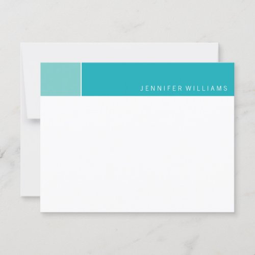 Contemporary Aqua and Peacock Color Blocks Custom Announcement