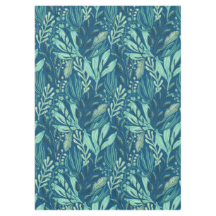 Contemporary Aquatics Blue Green Foliage Tablecloth