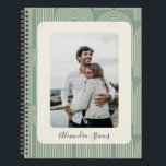 Contemporary Arch Line Art Sage Personalized Photo Notebook<br><div class="desc">Contemporary Arch Line Art in Sage Green Personalized Photo Notebook</div>