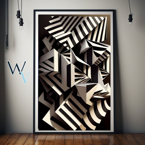 Contemporary Art Black and White Poster