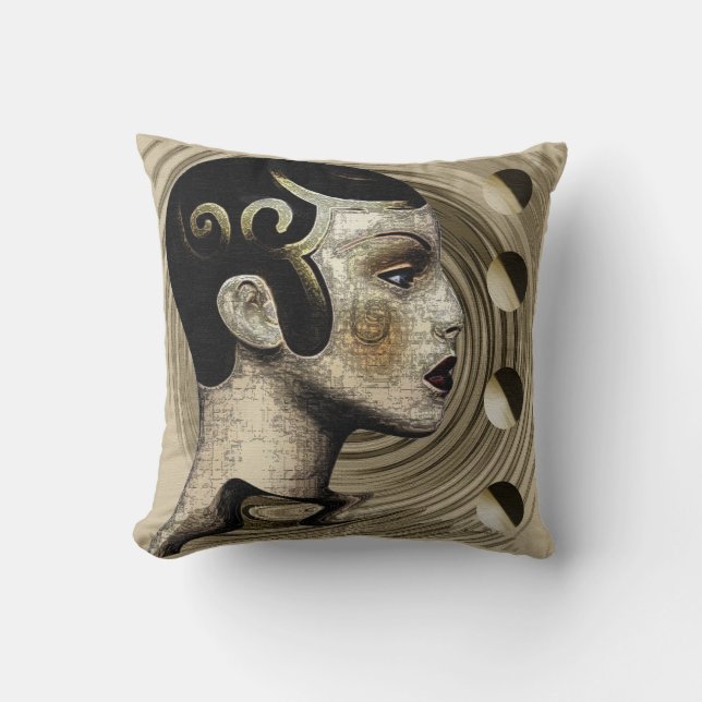 Contemporary:  Art Deco/Art Nouveau Style Throw Pillow (Front)