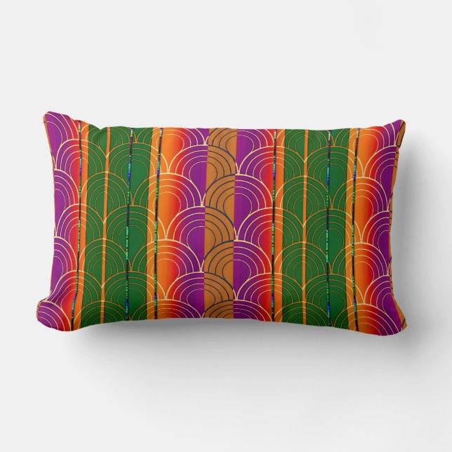 Contemporary Art Deco Design  Lumbar Pillow (Front)