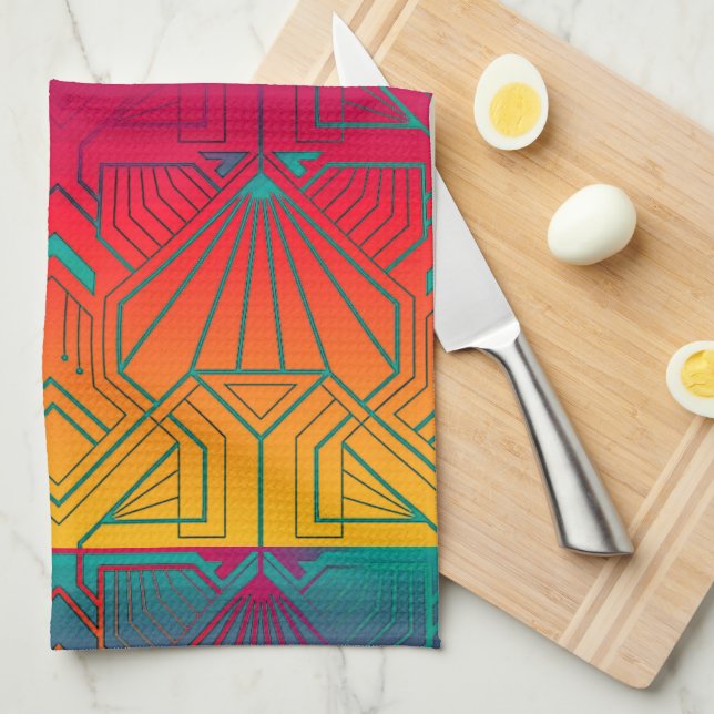 Contemporary Art Deco  Kitchen Towel (Quarter Fold)