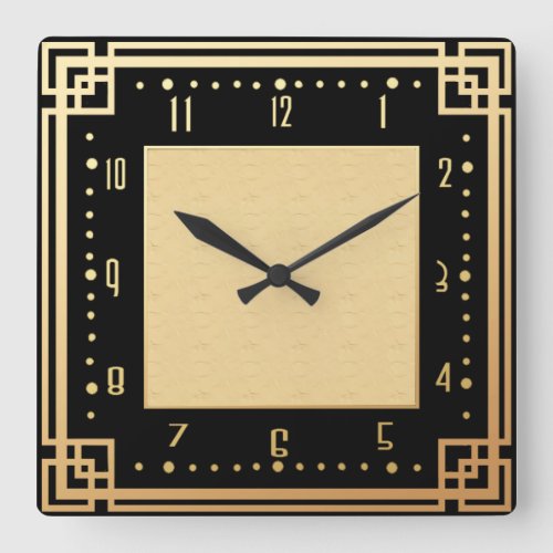 Contemporary Art Deco Style Square Wall Clock