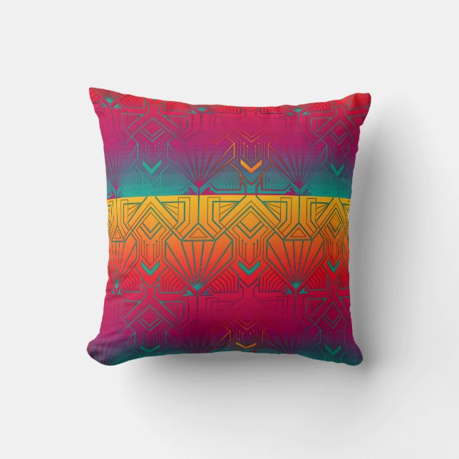 Contemporary Art Deco  Throw Pillow (Front)