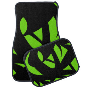 Contemporary Art Green / Black Car Floor Mat