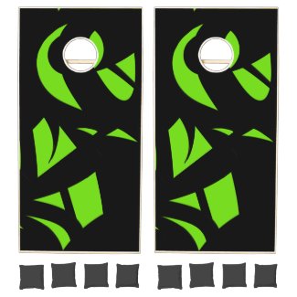 Contemporary Art Green / Black Cornhole Set