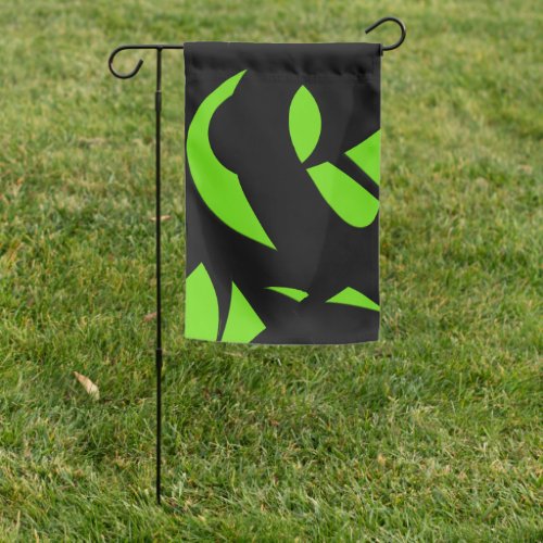 Contemporary Art Green  Black Garden Flag