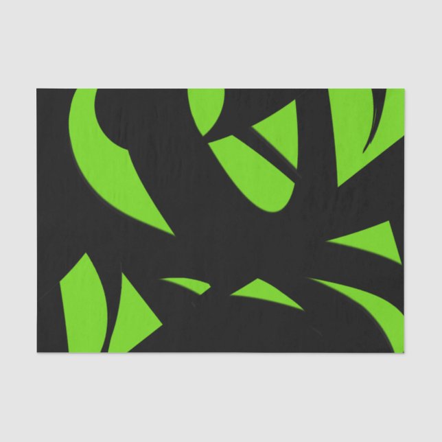 Contemporary Art Green / Black Tissue Paper (Front)