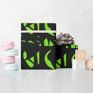 Contemporary Art Green / Black Wrapping Paper