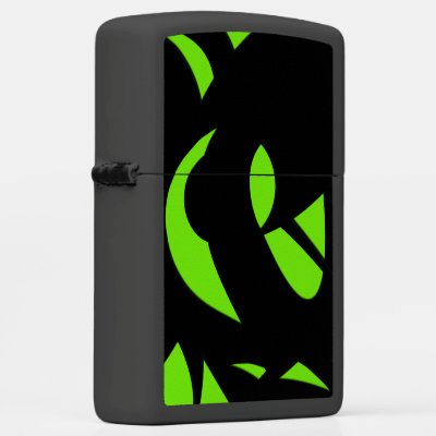 Contemporary Art Green / Black Zippo Lighter