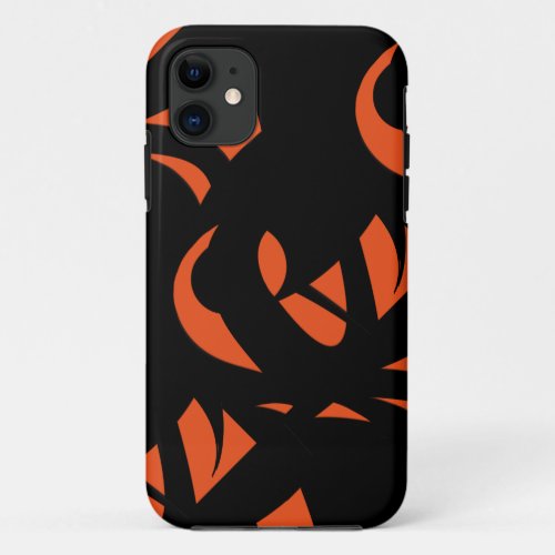 Contemporary Art Orange  Black iPhone 11 Case