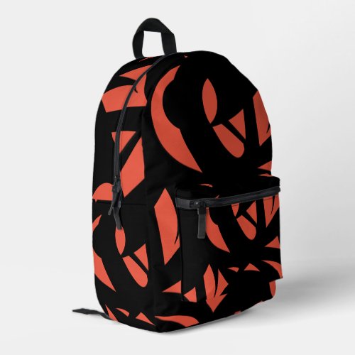 Contemporary Art Orange  Black Drawstring Bag