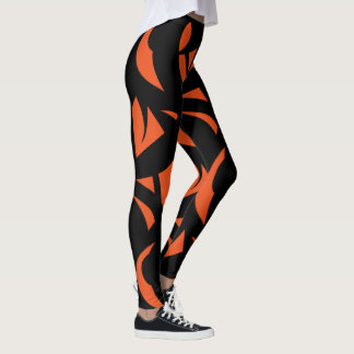 Contemporary Art Orange / Black Leggings
