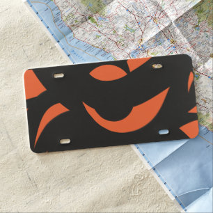 Contemporary Art Orange / Black License Plate