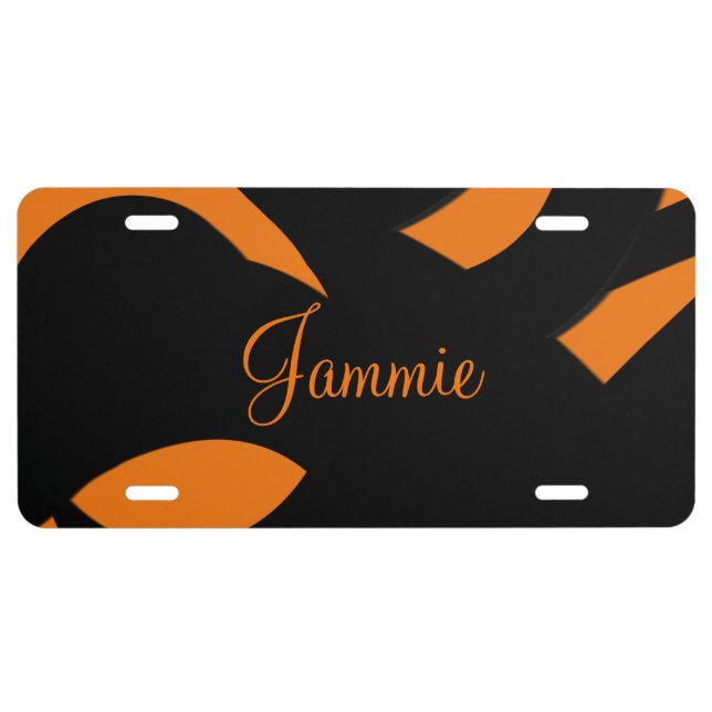 Contemporary Art Orange / Black License Plate (Front)