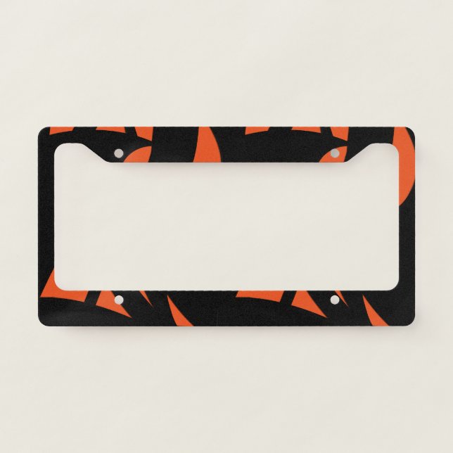 Contemporary Art Orange / Black License Plate Frame (Front)