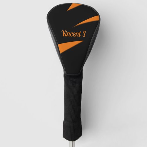 Contemporary Art Orange  Black Personal Golf Head Cover