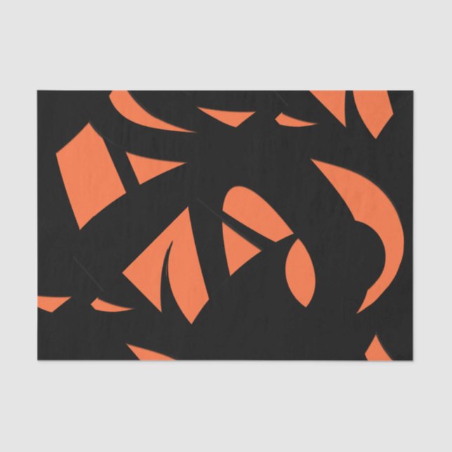 Contemporary Art Orange / Black Tissue Paper (Front)