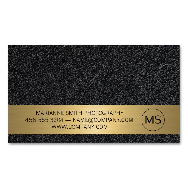 Contemporary Art | Photographer | Leather Business Card Magnet (Front)