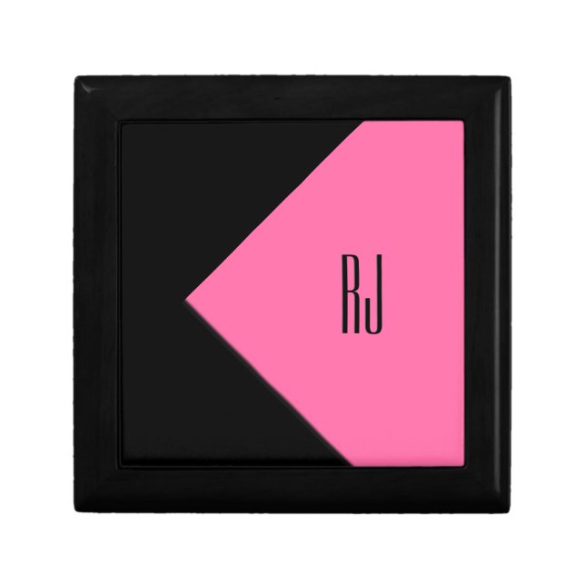 Contemporary Art Pink / Black Monogram Gift Box (Front)