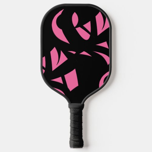 Contemporary Art Pink  Black  Pickleball Paddle