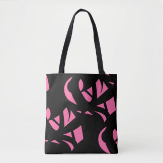 Contemporary Art Pink / Black Tote Bag