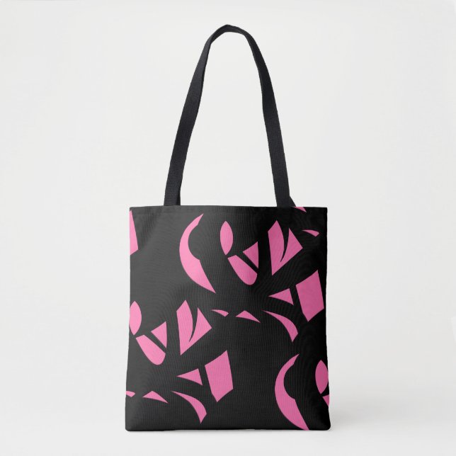 Contemporary Art Pink / Black Tote Bag (Front)