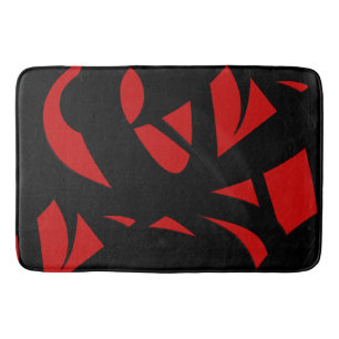 Contemporary Art Red / Black Bath Mat