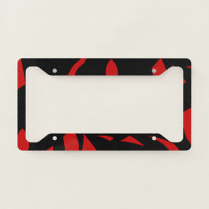 Contemporary Art Red / Black License Plate Frame