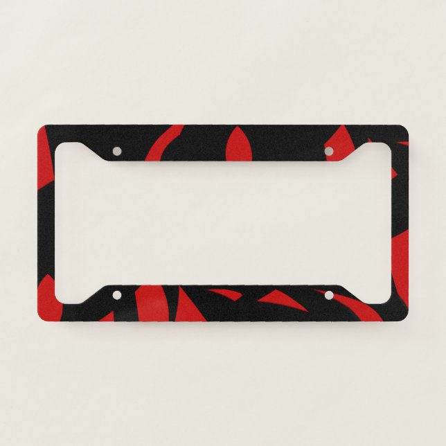 Contemporary Art Red / Black License Plate Frame (Front)