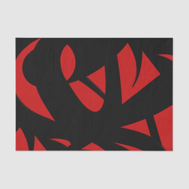 Contemporary Art Red / Black Tissue Paper (Front)