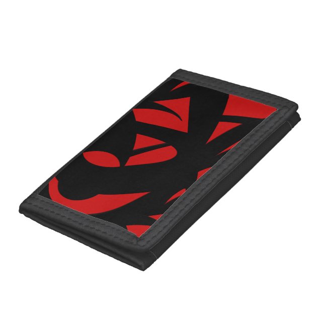 Contemporary Art Red / Black Trifold Wallet (Bottom)