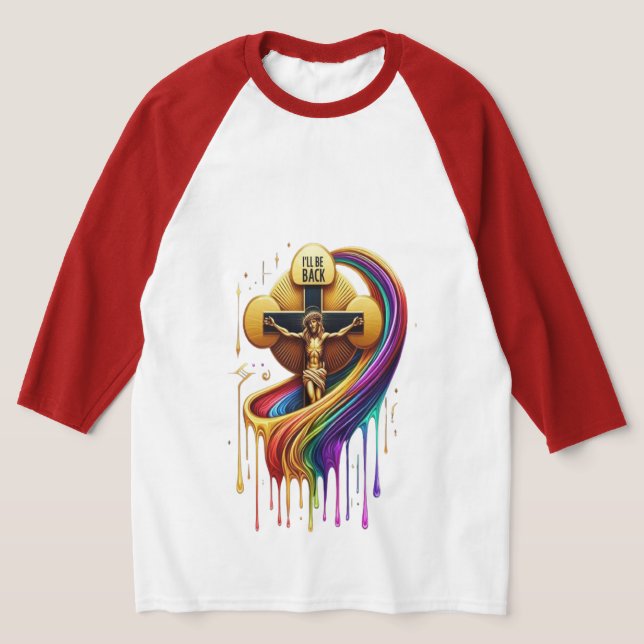Contemporary Artistic Design of Crucified Figure T-Shirt (Laydown)