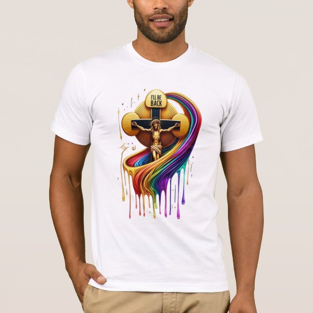 Contemporary Artistic Design of Crucified Figure T-Shirt (Front)