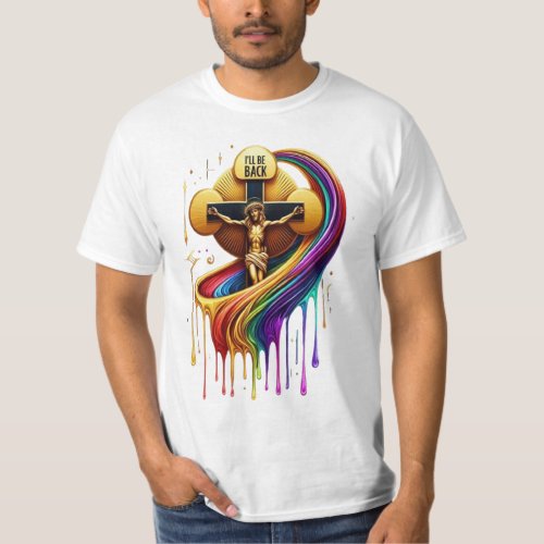 Contemporary Artistic Design of Crucified Figure T_Shirt