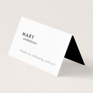 Contemporary B/W Personalized Wedding Place Card