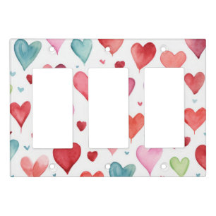 Contemporary Baby Girl Nursery Heart Pattern Light Switch Cover