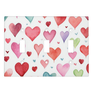 Contemporary Baby Girl Nursery Heart Pattern Light Switch Cover