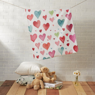 Contemporary Baby Nursery Heart Pattern Blanket