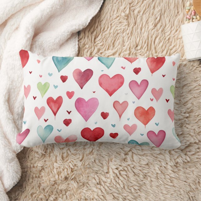 Contemporary Baby Nursery Heart Pattern Lumbar Pillow (Blanket)