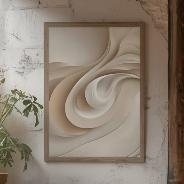 Contemporary Beige Abstract Art Poster (Creator Uploaded)