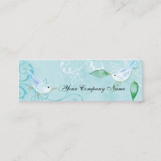 Customizable Contemporary Birds 'n Swirls Blue Business Cards