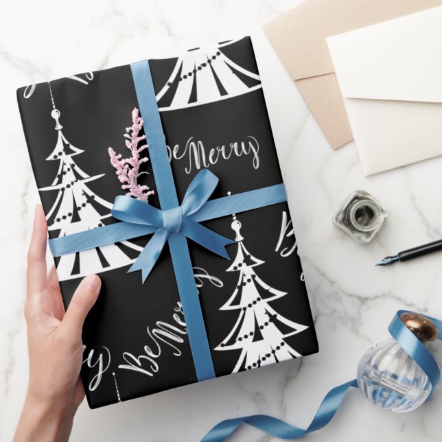 Contemporary Black and White Christmas Wrapping Paper (Creator Uploaded)